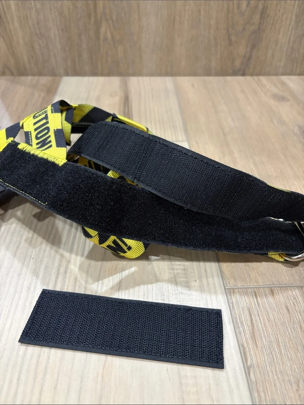 Bullhug Yellow & Black 'Caution' Dog Harness Non Choking Adjustable Bulldog Pug